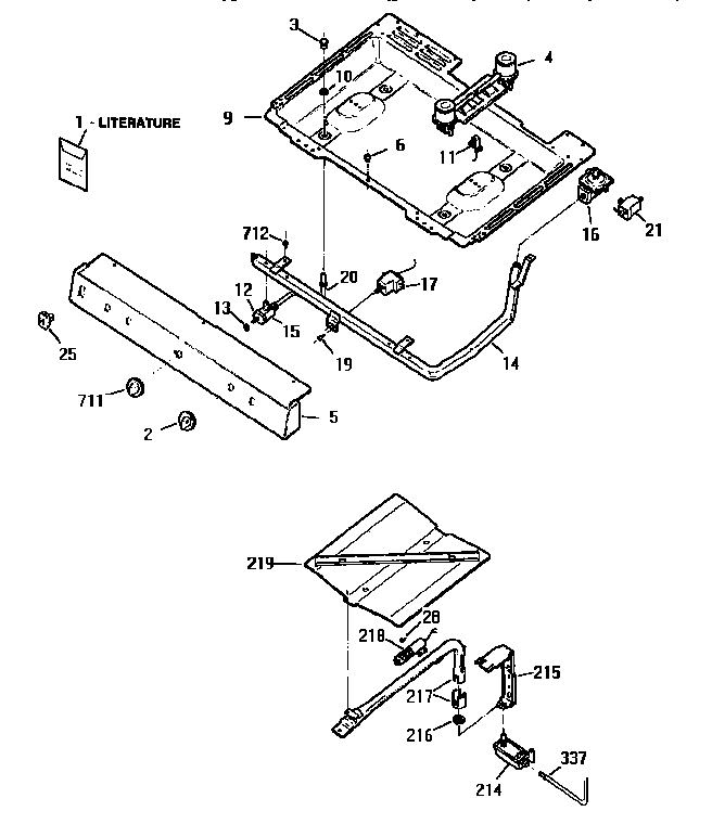 Kenmore 3627172192 burner section diagram