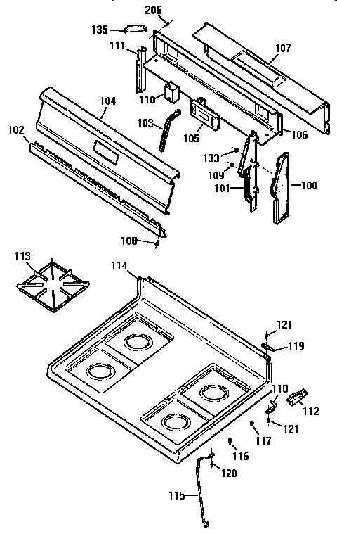 Kenmore 3627172192 main top section diagram