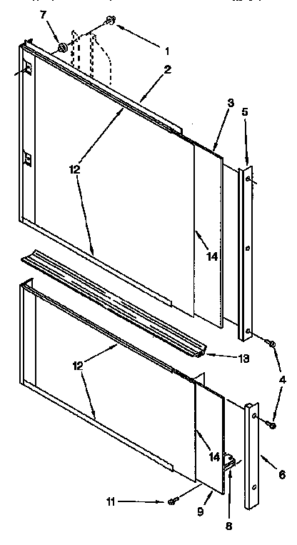 KitchenAid KUDI23HBW0 door and panel diagram