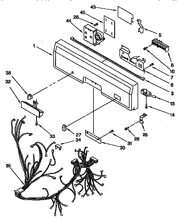KitchenAid KUDI23HBW0 control panel diagram