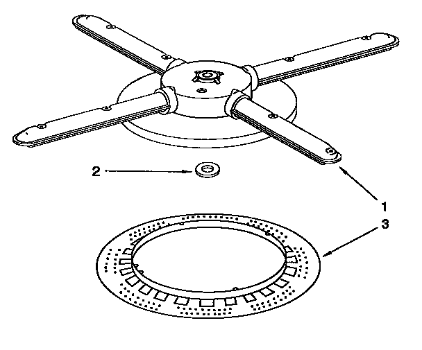 KitchenAid KUDI23HBW0 lower washarm and strainer diagram