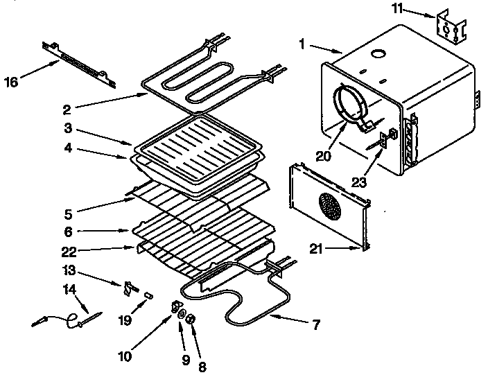 KitchenAid KEBS107YAL0 internal oven diagram