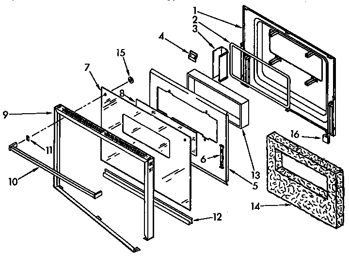 KitchenAid KEBI241YBL0 upper oven door diagram