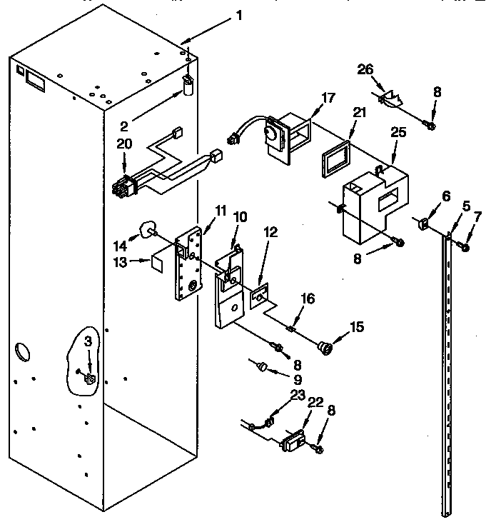 KitchenAid KSSS36DBX00 refrigerator liner diagram