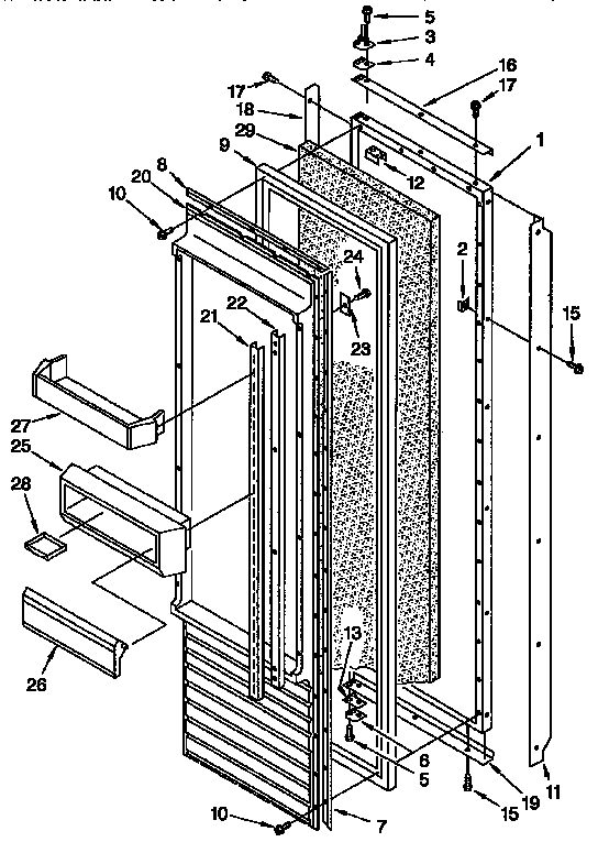 KitchenAid KSSS36DBX00 refrigerator door diagram