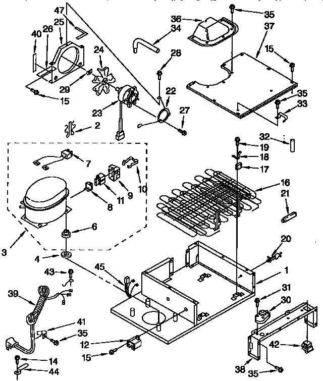 KitchenAid KSSS36DBX00 upper unit diagram