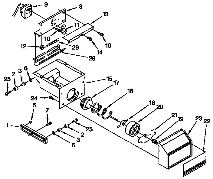 KitchenAid KSSS36DBX00 ice container diagram