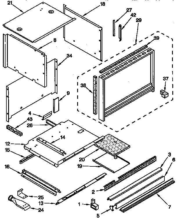KitchenAid KEMS306XBL2 microwave compartment diagram
