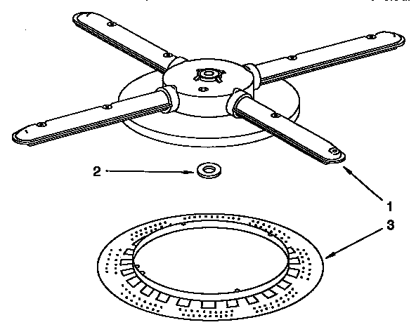 KitchenAid KUDJ230YAL2 lower washarm and strainer diagram