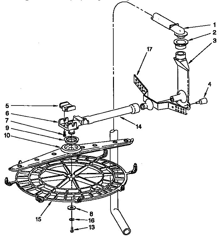 KitchenAid KUDJ230YAL2 upper wash and rinse diagram