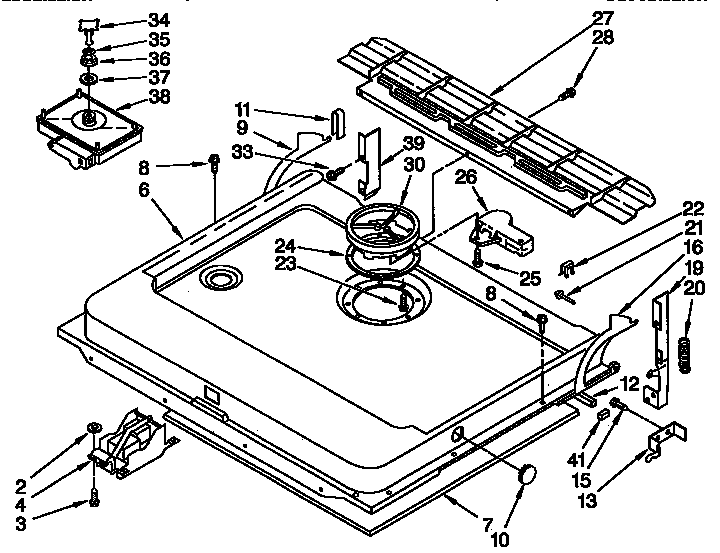 KitchenAid KUDJ230YAL2 door and latch diagram