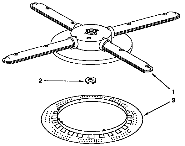 KitchenAid KUDH230Y1 lower washarm and strainer diagram