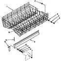 KitchenAid KUDH230Y1 upper rack and track diagram
