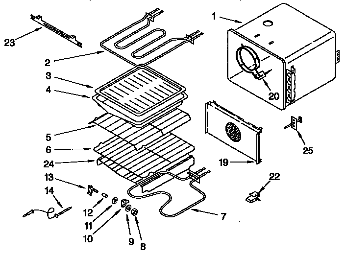 KitchenAid KEBS227BAL0 internal oven diagram