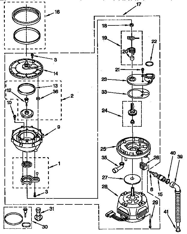 KitchenAid KUDS230Y1 pump and motor diagram
