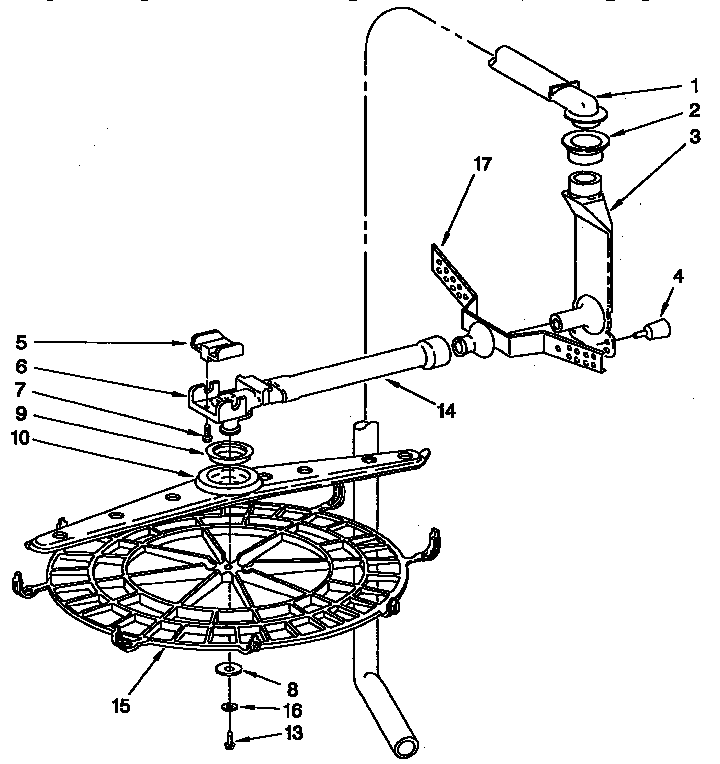 KitchenAid KUDS230Y1 upper wash and rinse diagram