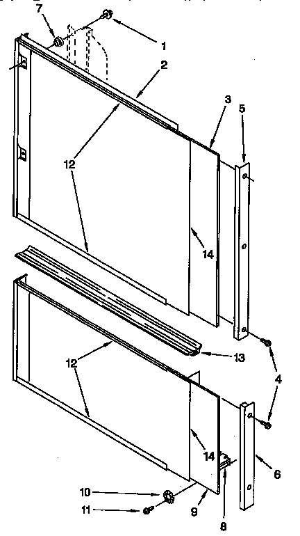 KitchenAid KUDJ230YWH1 door and panel diagram