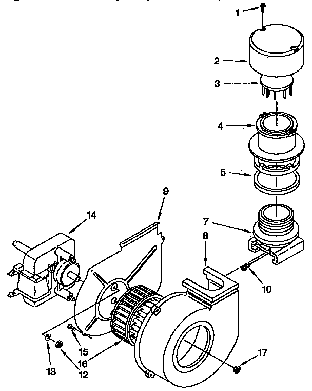 KitchenAid KUDJ230YWH1 blower diagram
