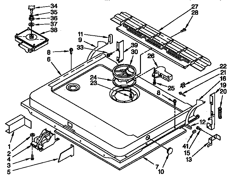 KitchenAid KUDJ230YWH1 door and latch diagram
