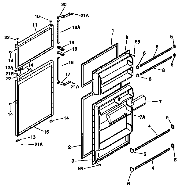 Kenmore 2539338701 doors diagram