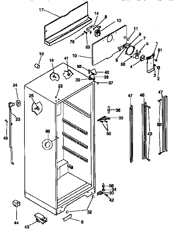 Kenmore 2539338701 cabinet parts diagram