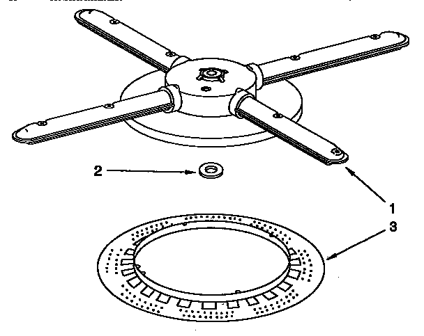 KitchenAid KUDJ230YAL0 lower washarm and strainer diagram