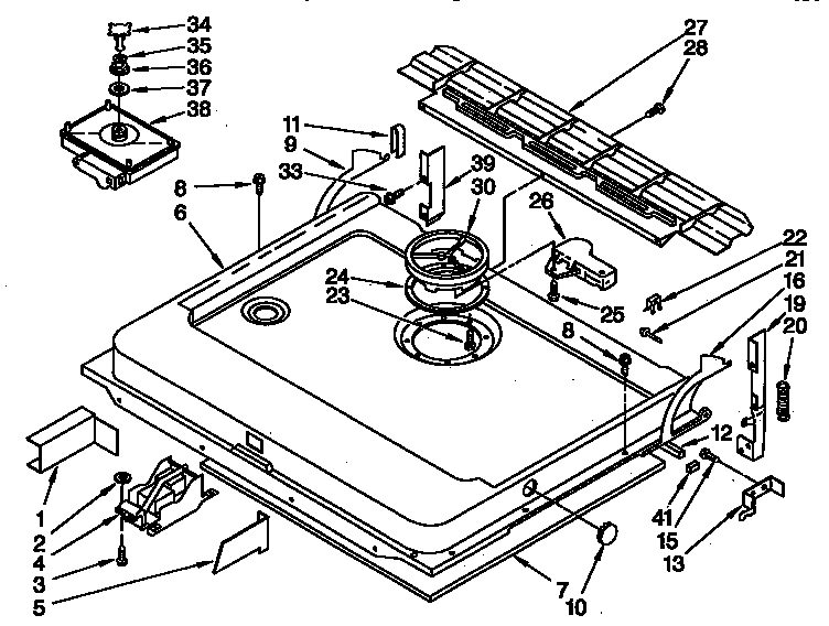 KitchenAid KUDJ230YAL0 door and latch diagram