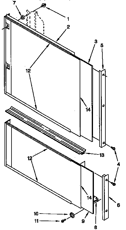 KitchenAid KUDB230Y2 door and panel diagram