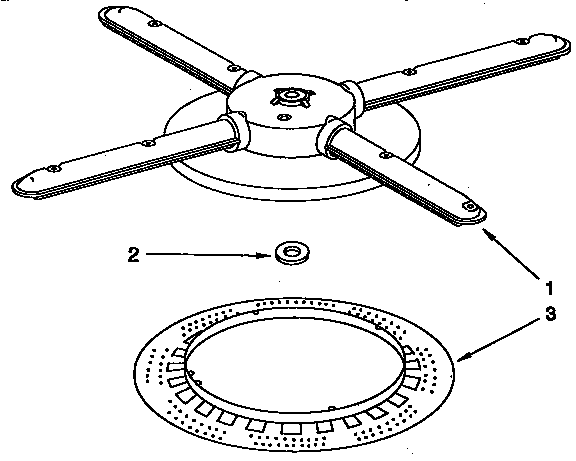 KitchenAid KUDB230Y2 lower washarm and strainer diagram