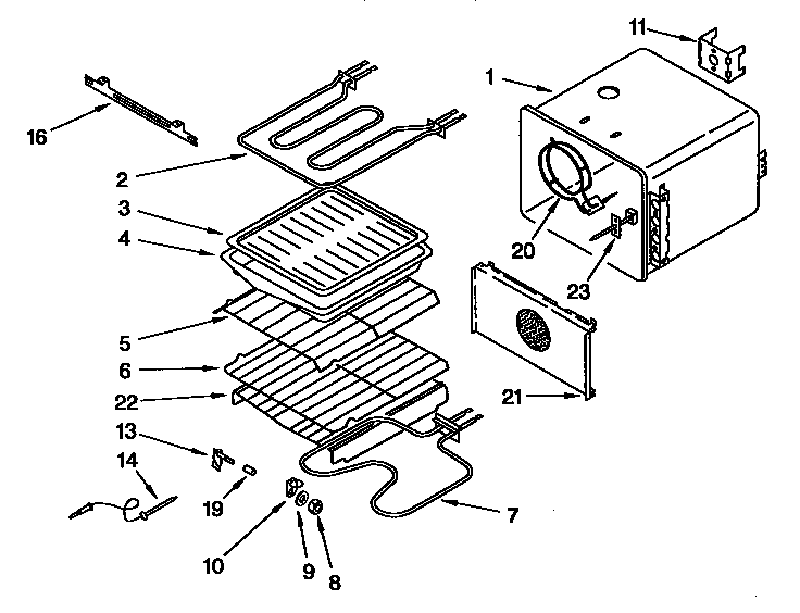 KitchenAid KEBS107BBL0 internal oven diagram