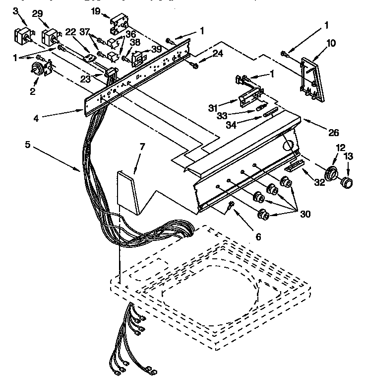 Kenmore 11092593210 control panel diagram