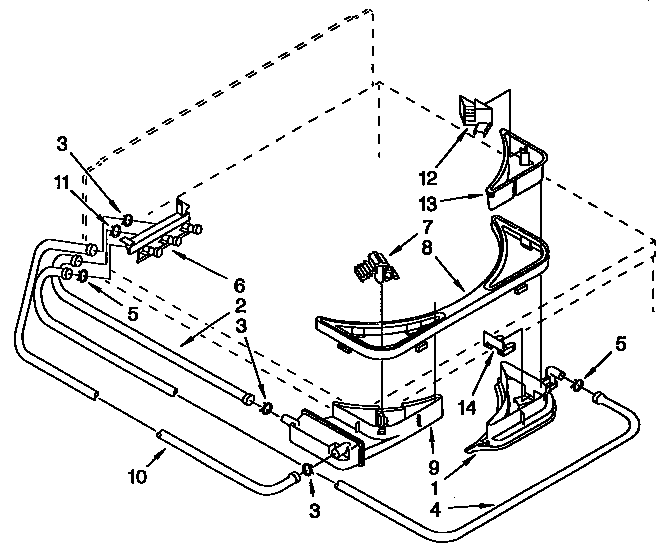 Kenmore 11092593210 bleach, detergent and rinse dispenser diagram