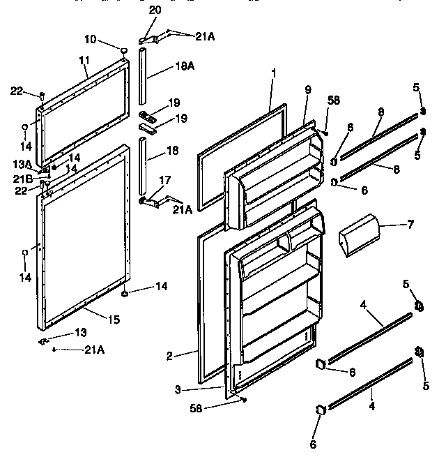 Kenmore 2539338101 doors diagram