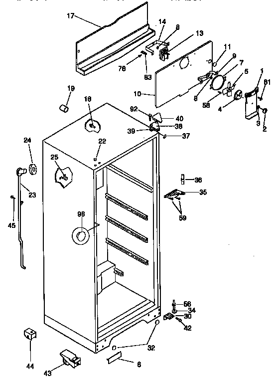 Kenmore 2539338101 cabinet parts diagram