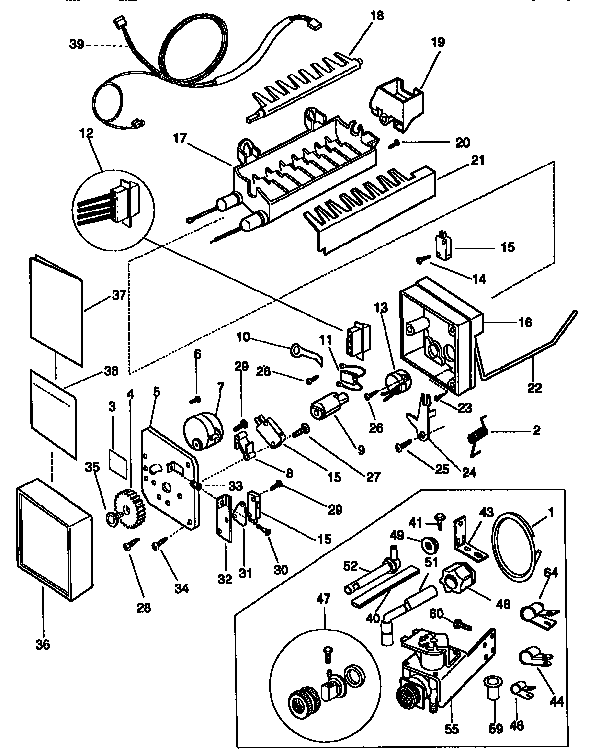 Kenmore 2539338101 icemaker diagram