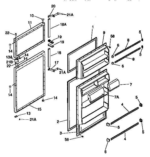 Kenmore 2539338281 doors diagram