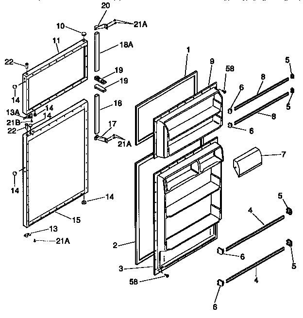 Kenmore 2539337091 doors diagram