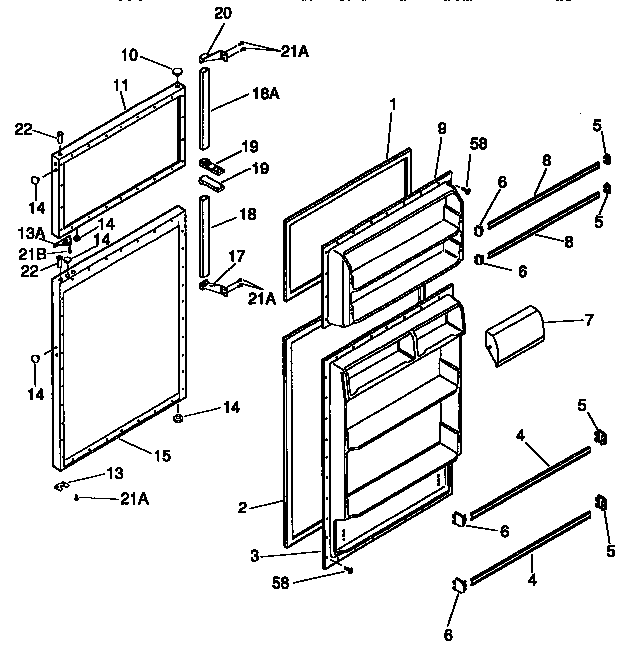 Kenmore 2539338091 doors diagram