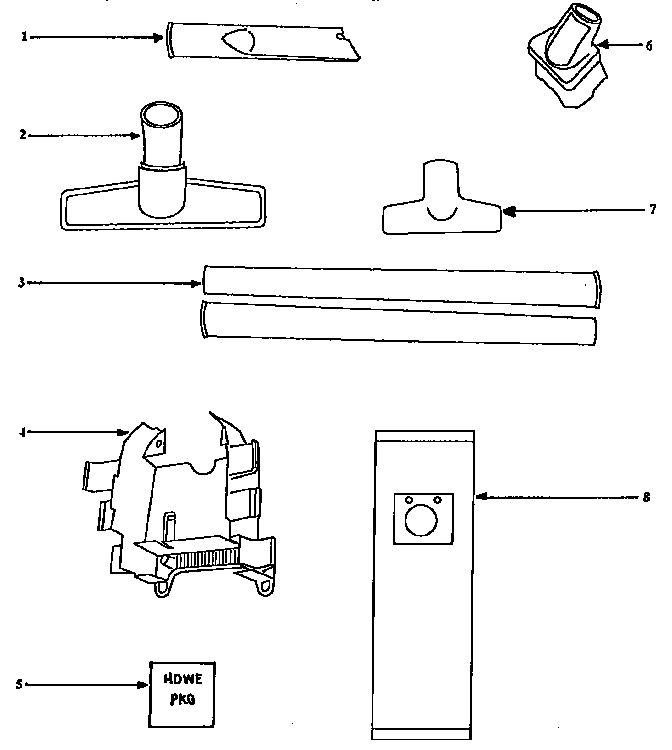 Eureka 9876AT attachment parts diagram