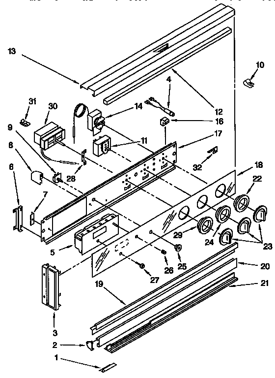Kenmore 6654428997 control panel diagram