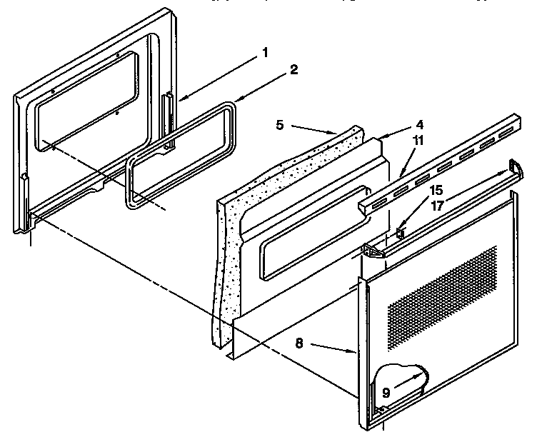 Kenmore 6654428997 lower oven door diagram