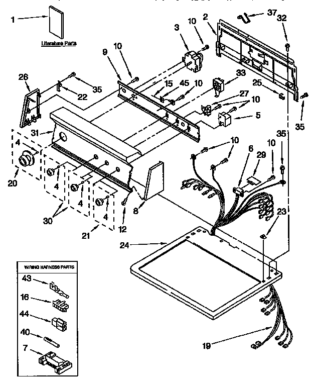 Kenmore 11097590820 top and console diagram