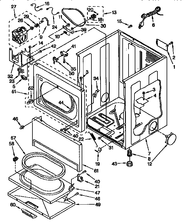 Kenmore 11097583220 cabinet diagram