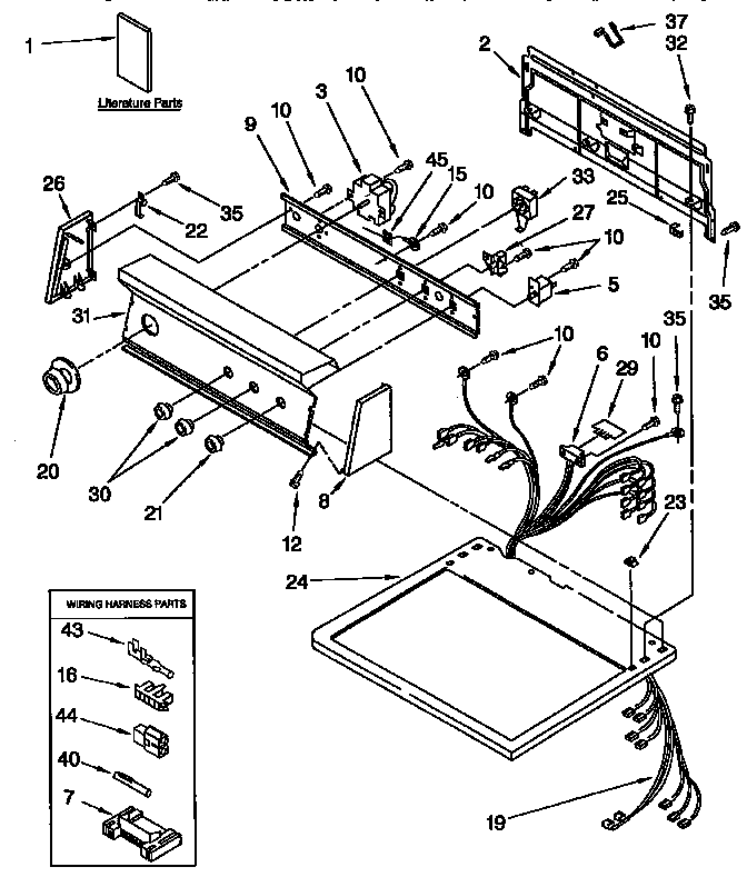 Kenmore 11097591420 top and console diagram