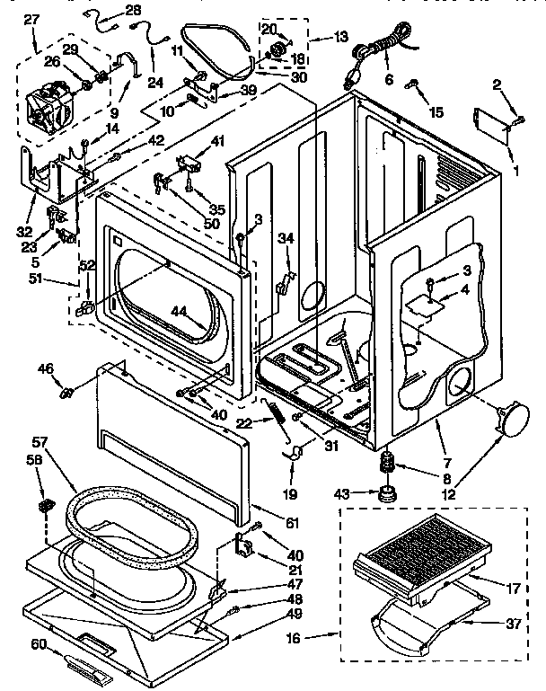 Kenmore 11097591420 cabinet diagram