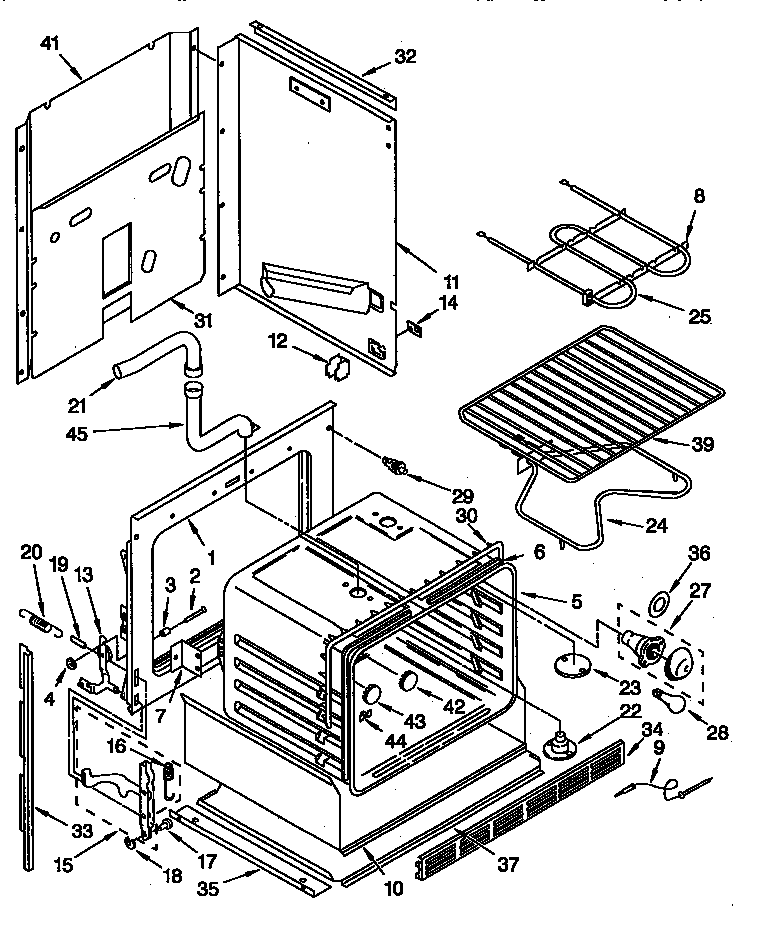 KitchenAid KEBI200YBL2 lower oven diagram