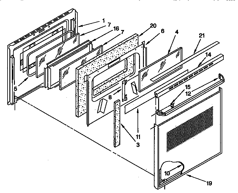 KitchenAid KEBI200YBL2 upper oven door diagram