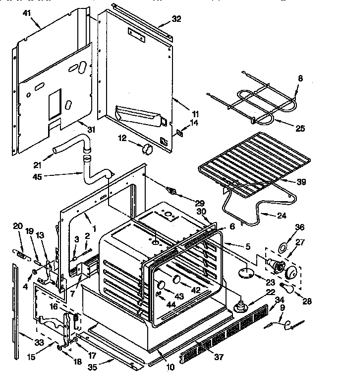 KitchenAid KEBI200YBL1 lower oven diagram