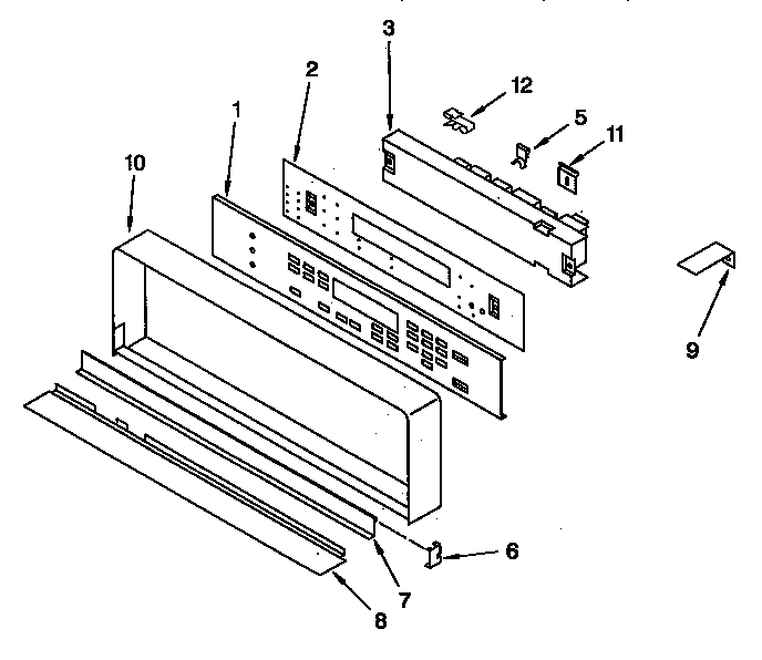 KitchenAid KEBI200YBL1 control panel diagram