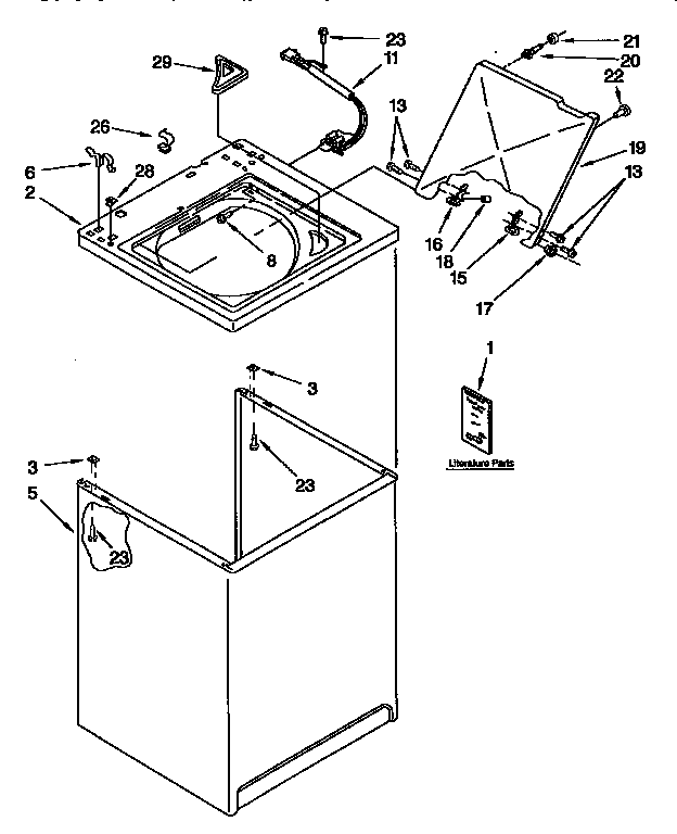 Kenmore 11092273100 top and cabinet diagram
